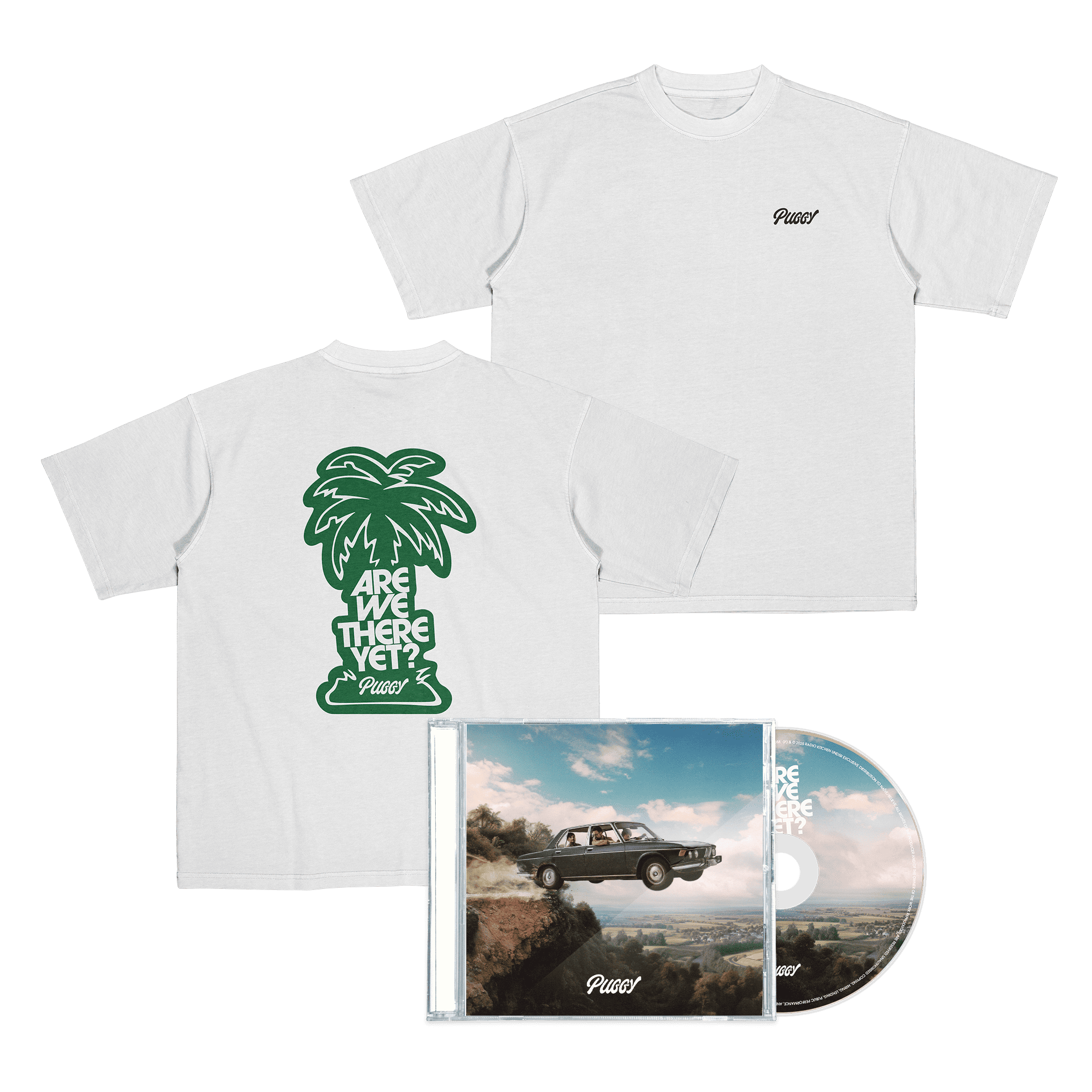 CD or VINYL + T-SHIRT PALM (White)